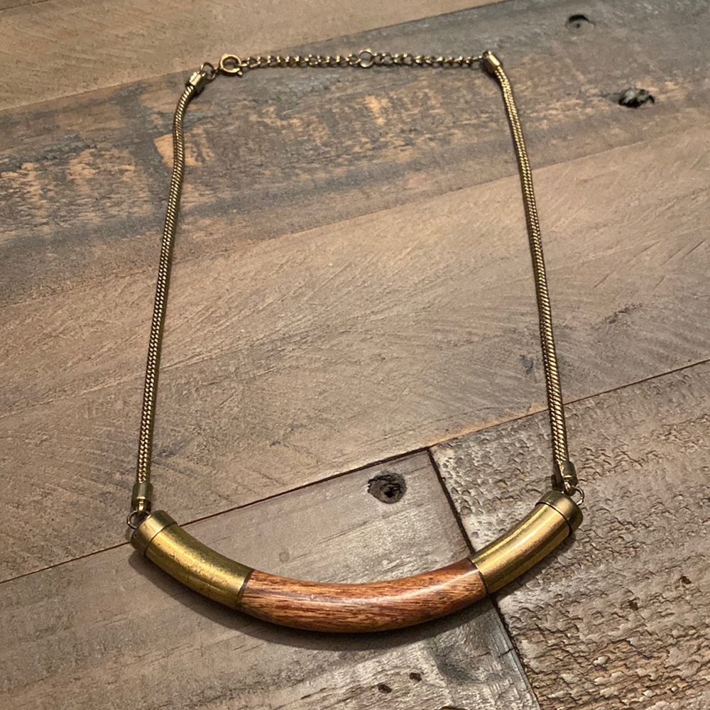 Gold and Wood Necklace